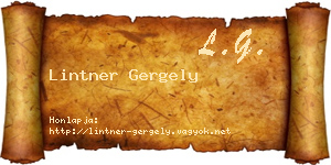 Lintner Gergely névjegykártya